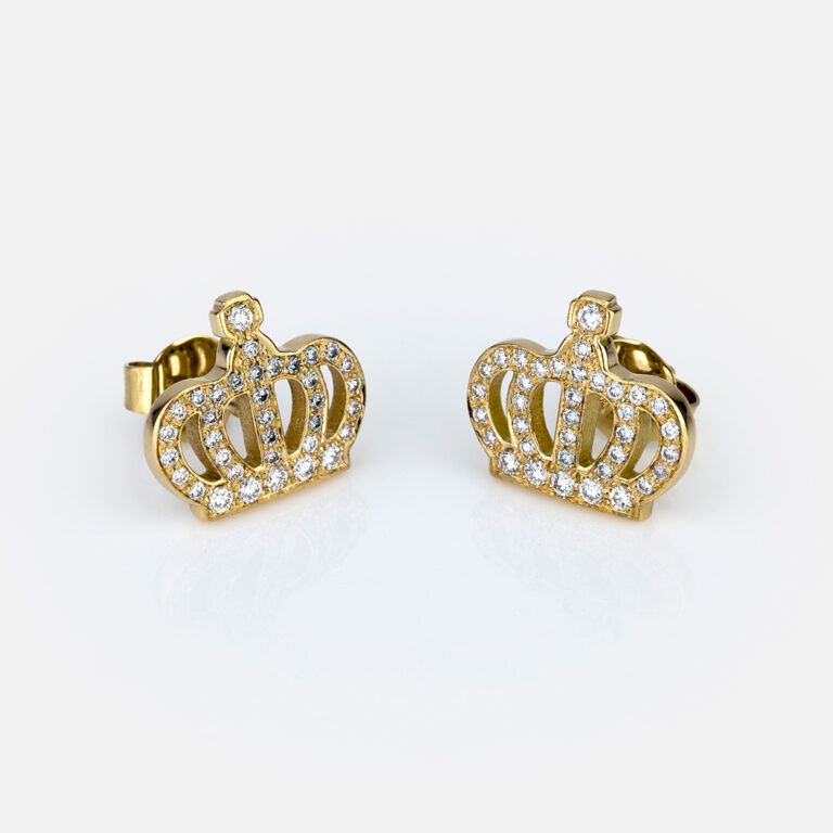 Brincos em ouro e diamantes da Coleção Royal Collection da Leitão & Irmão x Museu do Tesouro Real