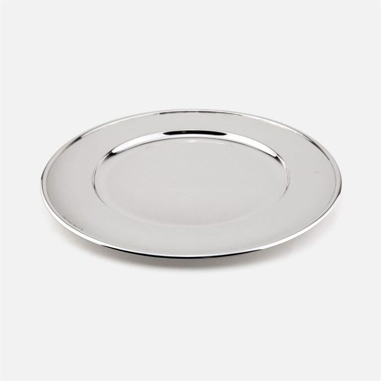 Prato marcador em prata modelo Liso da Leitão & Irmão