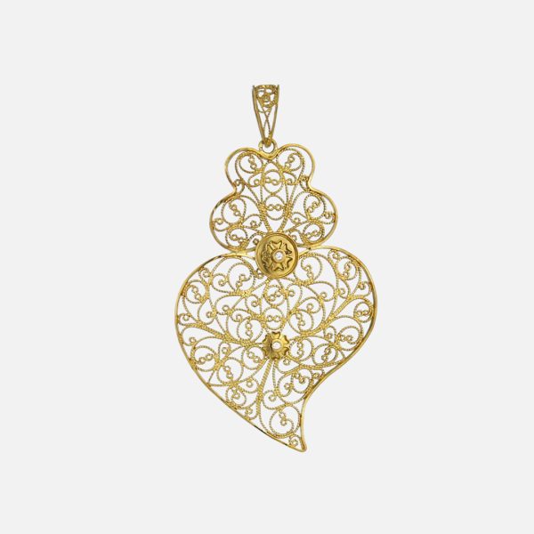 Pendente Coração de Viana em ouro e diamantes
