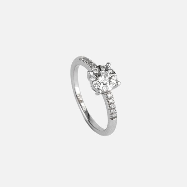 Anel Illusion em ouro branco e diamantes