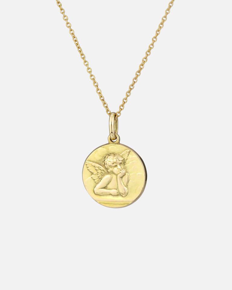 colar anjo da guarda, ouro português, medalhinha