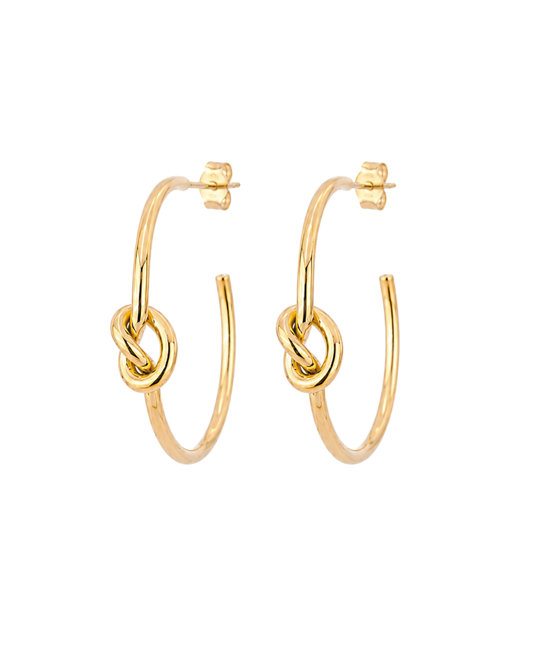 Argolas Ouro Amarelo Knot Me