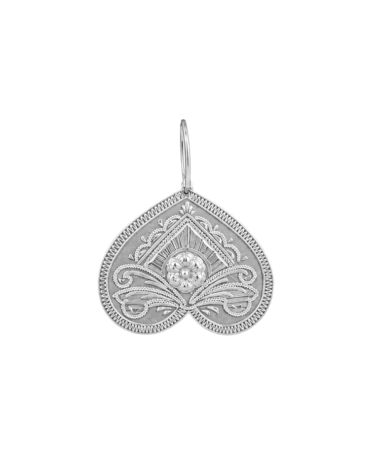 Pendente Borboleta Flor Prata