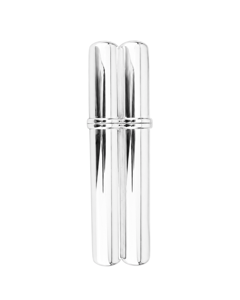 Tubo Duplo para Charutos em Prata