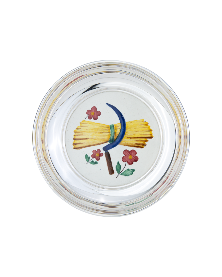 Salva em Prata 925 com Azulejo Pintado à Mão Keil da Leitão & Irmão
