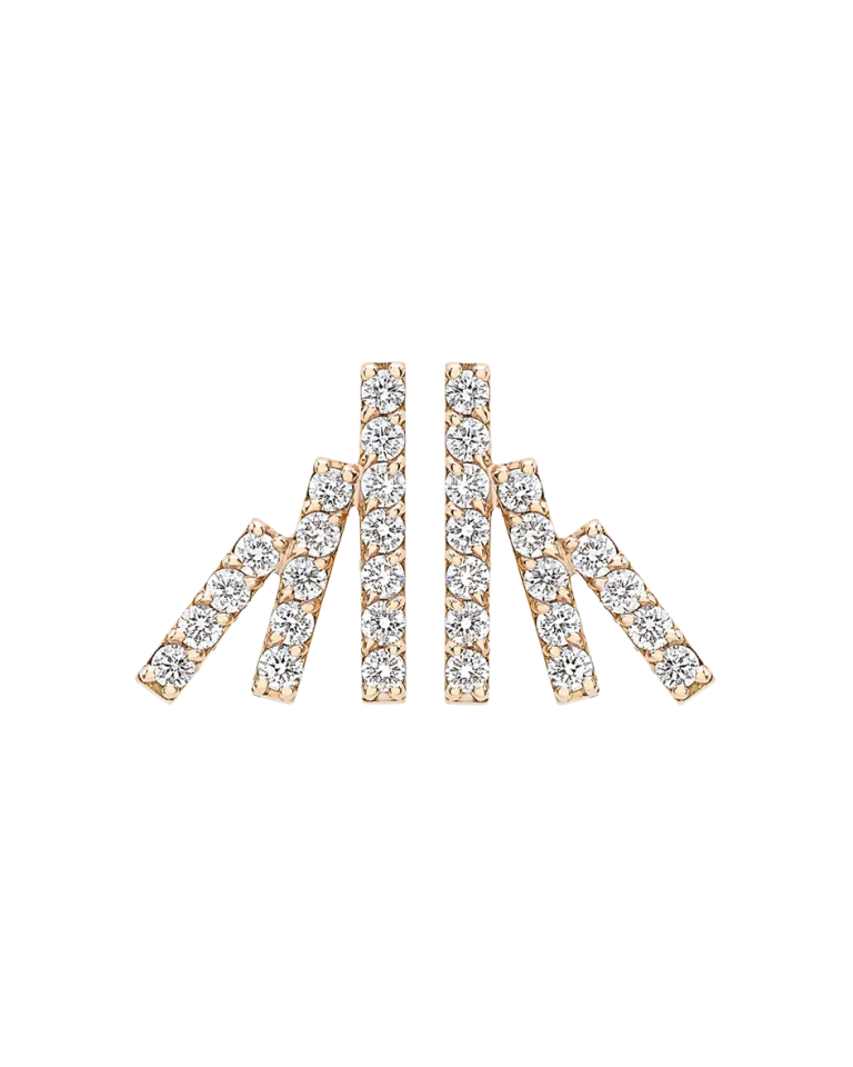 Par de brincos em ouro amarelo 18K com diamantes