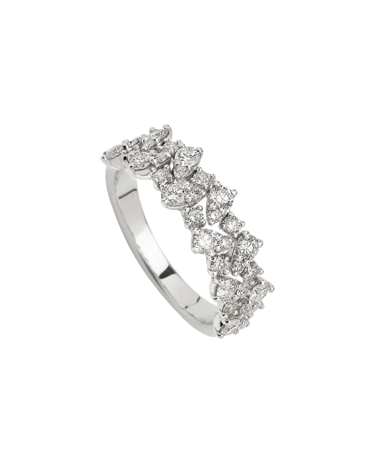 Anel Illusion Princess em ouro branco com diamantes